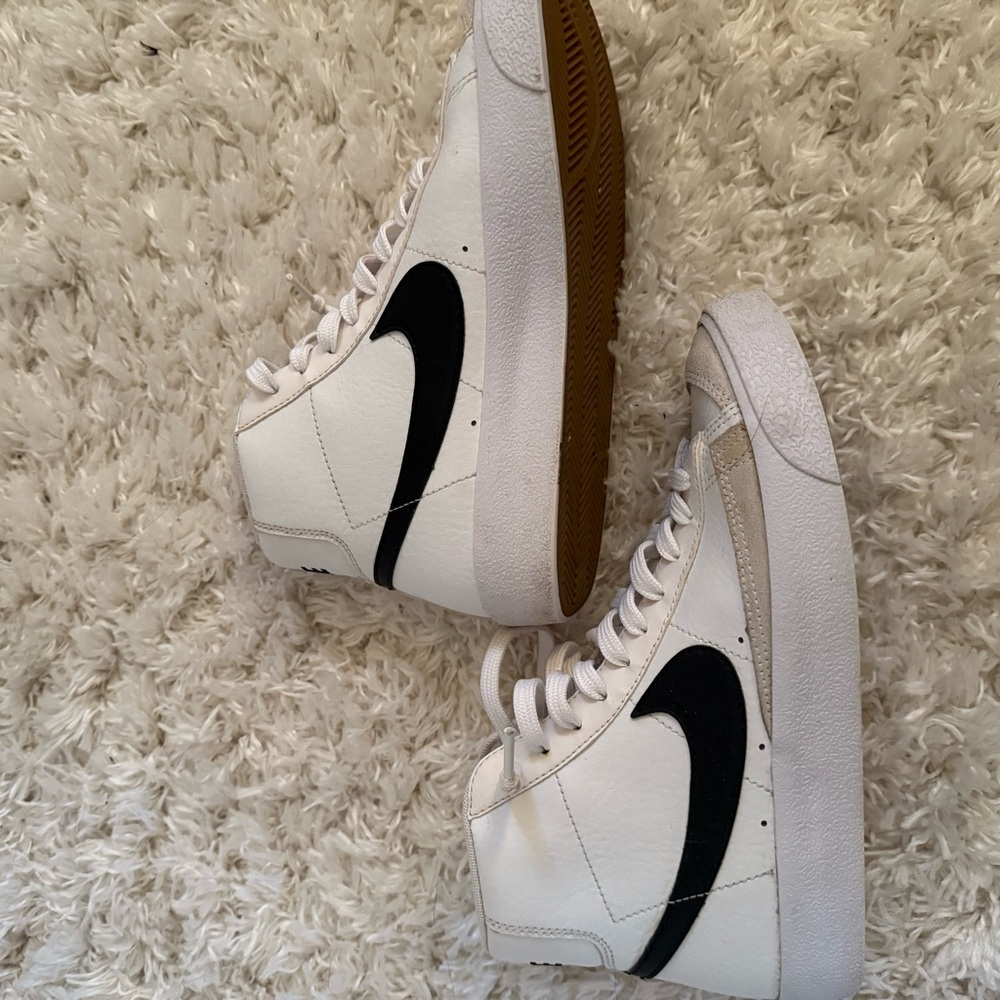 Nike White and Black High-Top Sneakers